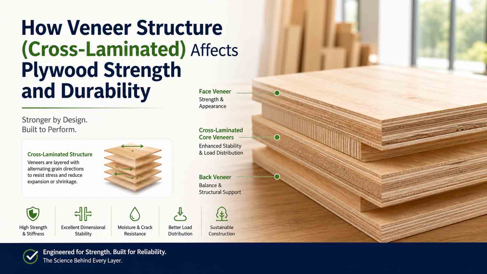 How Veneer Structure (Cross-Laminated) Affects Plywood Strength and Durability