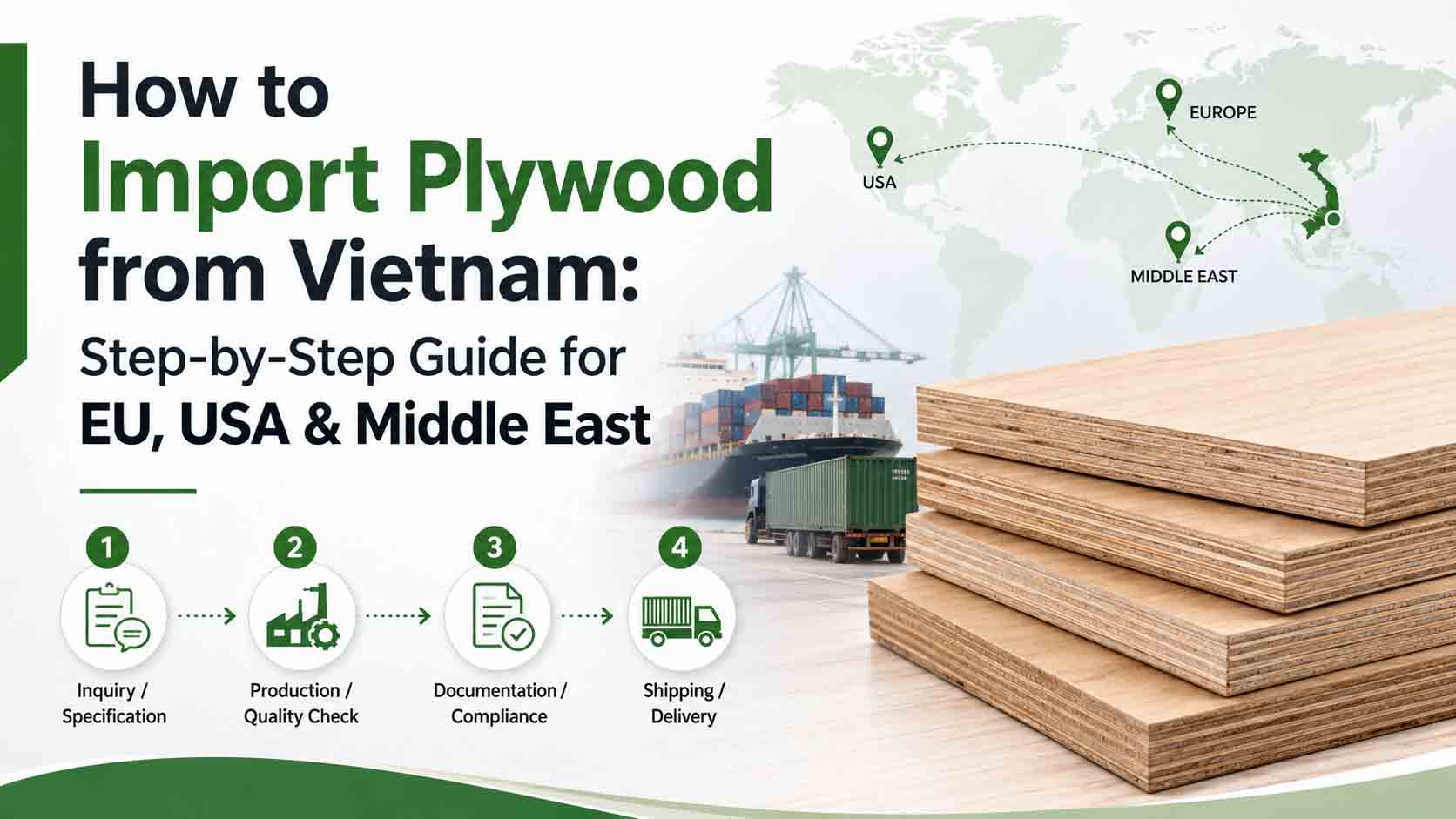 How to Import Plywood from Vietnam: Step-by-Step Guide for EU, USA & Middle East