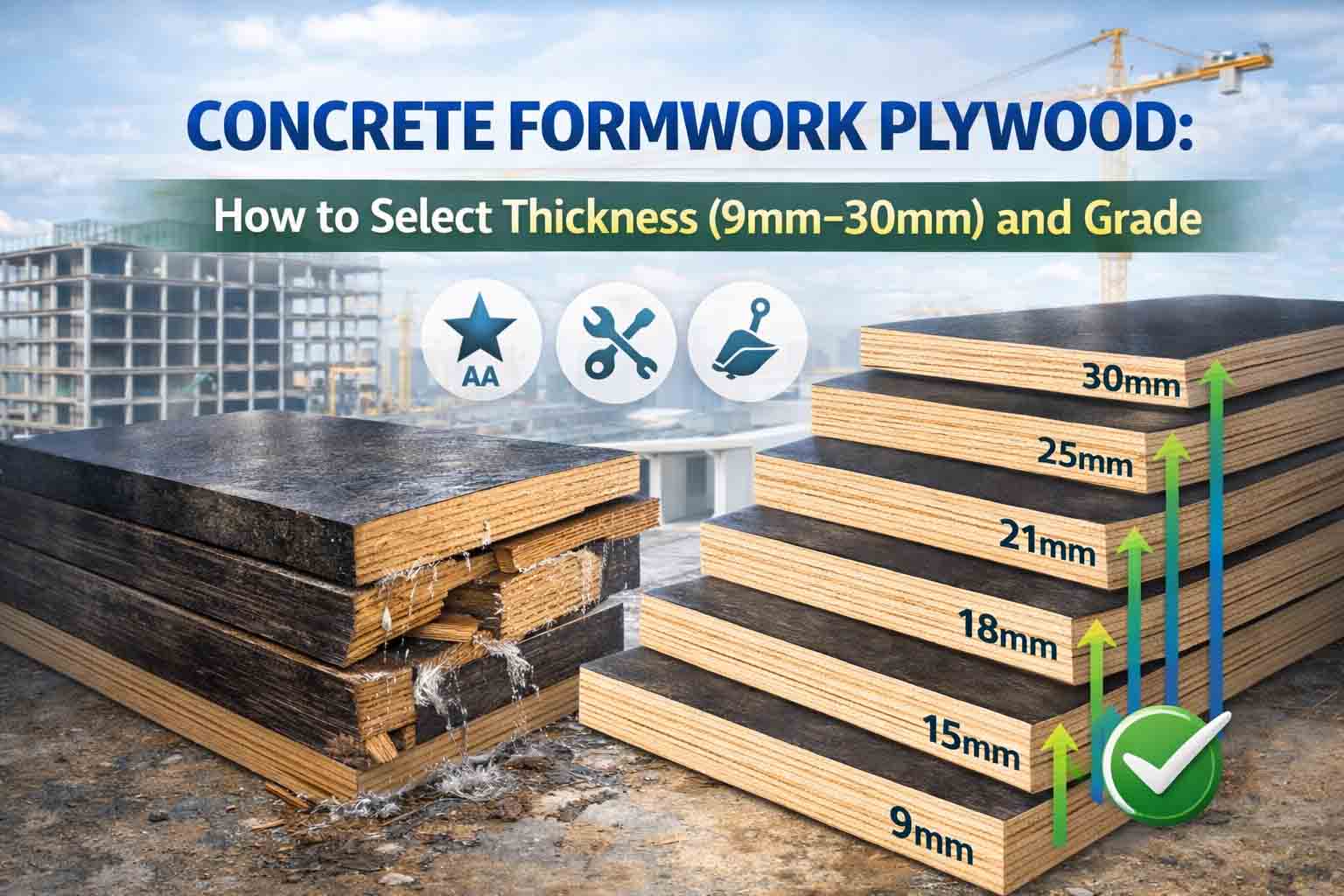 Concrete Formwork Plywood: How to Select Thickness and Grade
