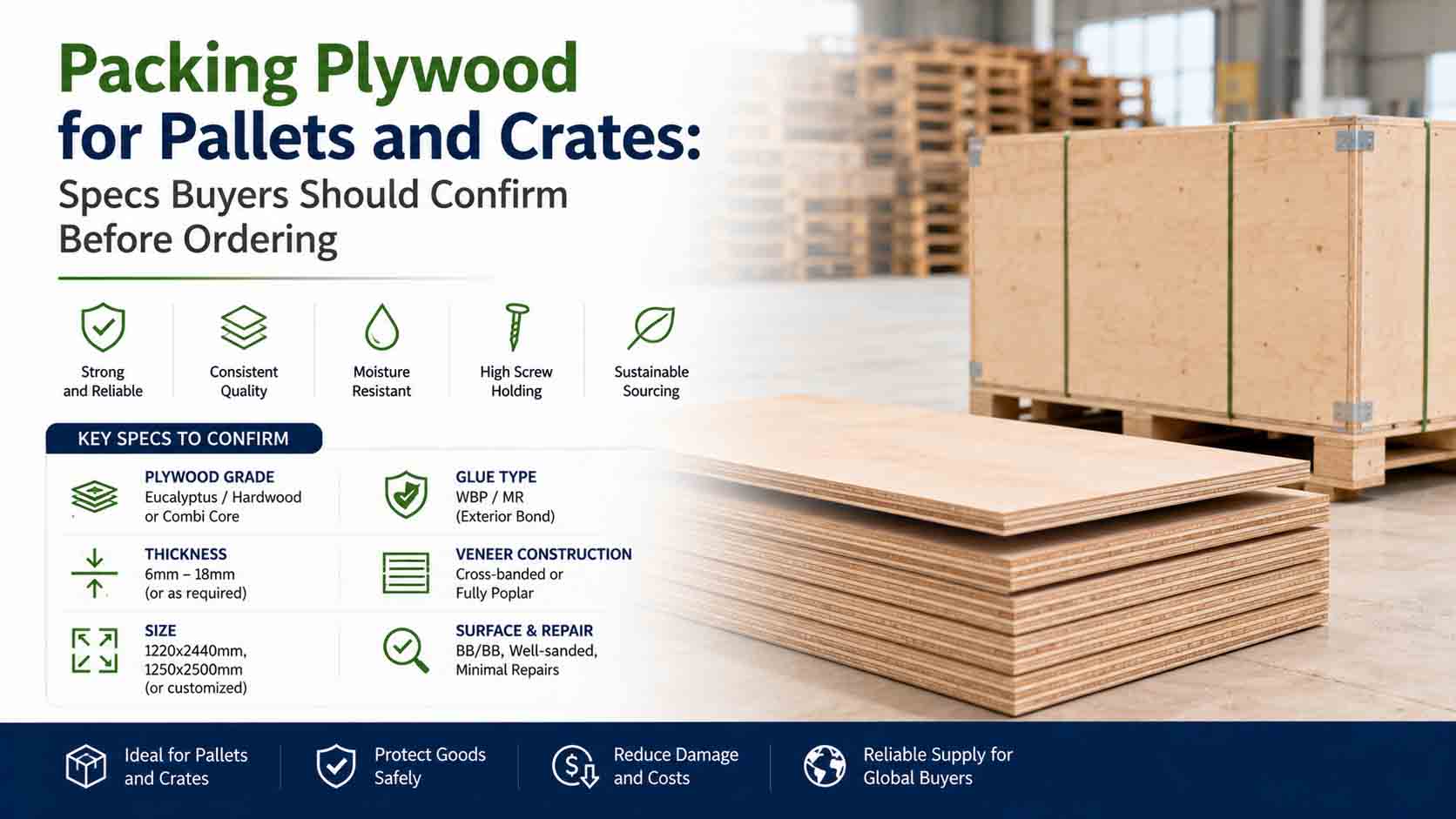 Packing Plywood for Pallets and Crates: Specs Buyers Should Confirm Before Ordering